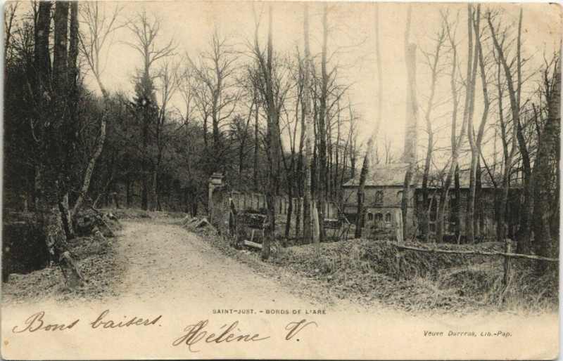 Carte postale ancienne Saint-Just - Bords de L'Are