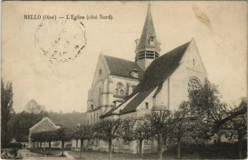 Carte postale ancienne Mello - L'Eglise à Mello