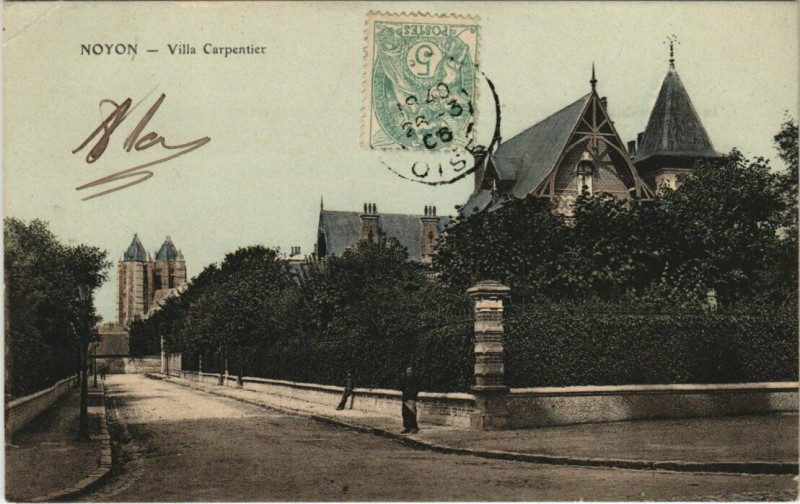 Carte postale ancienne Noyon - Villa Carpentier à Noyon