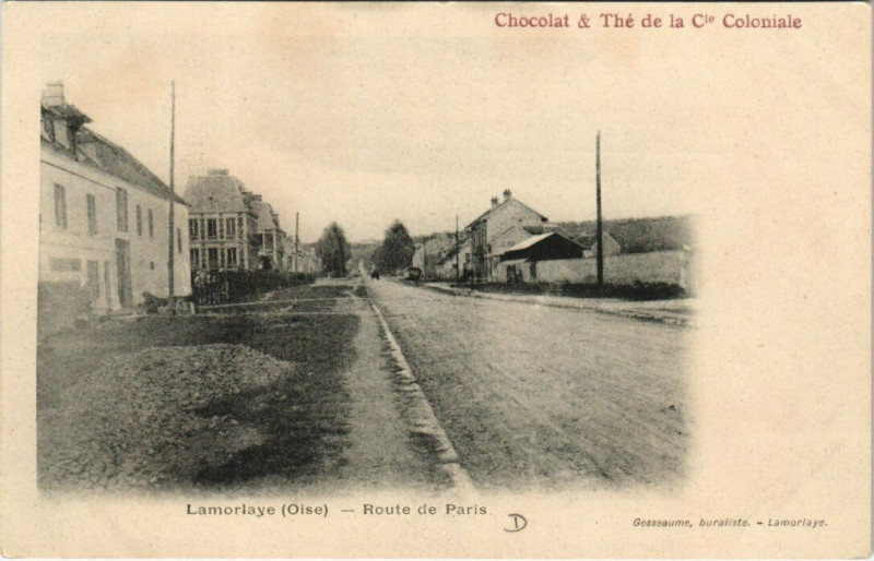 Carte postale ancienne Lamorlaye - Route de Paris à Lamorlaye