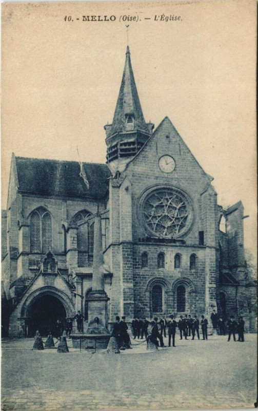 Carte postale ancienne Mello - L'Eglise à Mello