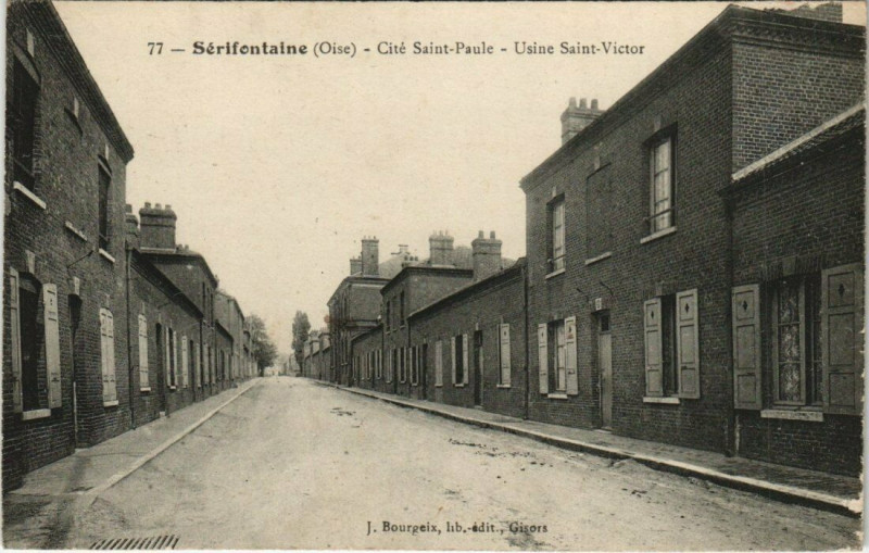 Carte postale ancienne Serifontaine - Cite Saint-Paule - Usine Saint-Victor à Sérifontaine