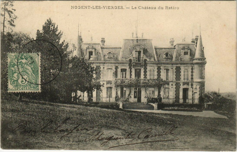 Carte postale ancienne Nogent-Les.Vierges - Le Chateau du Retiro