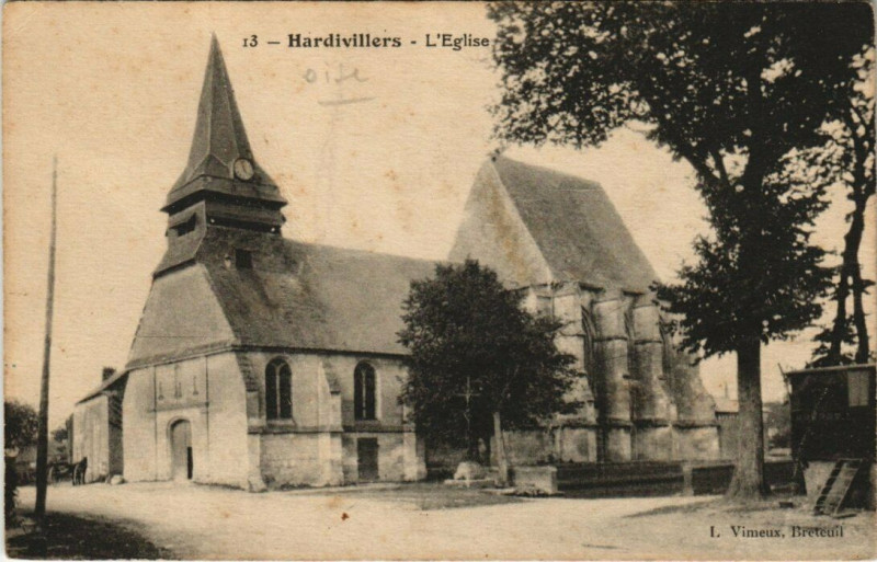 Carte postale ancienne Hardivillers - L'Eglise à Hardivillers