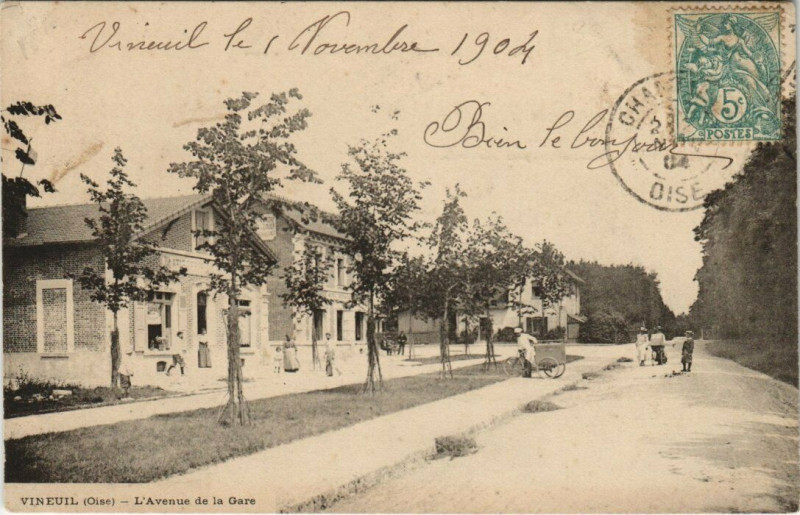 Carte postale ancienne Vineuil - L Avenue de la Gare