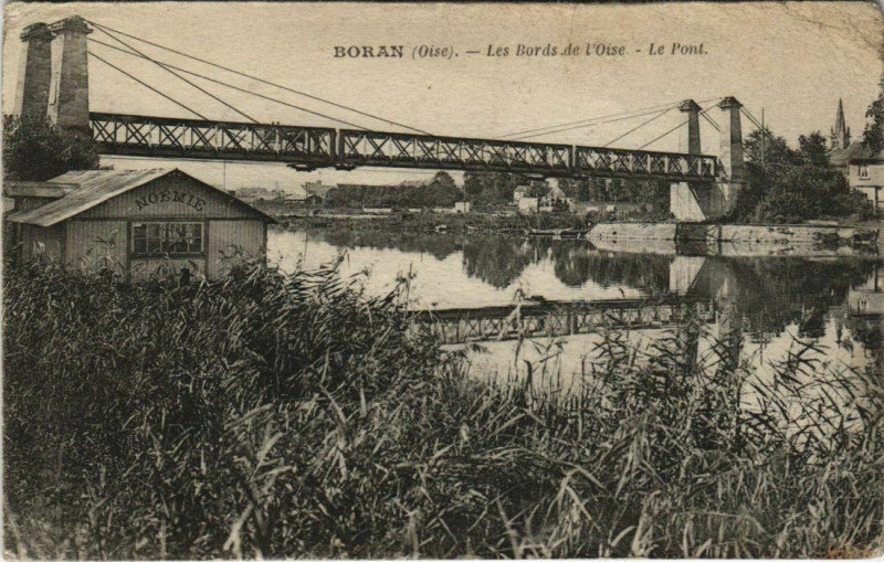 Carte postale ancienne Boran - Les Bords de l'Oise - Le Pont