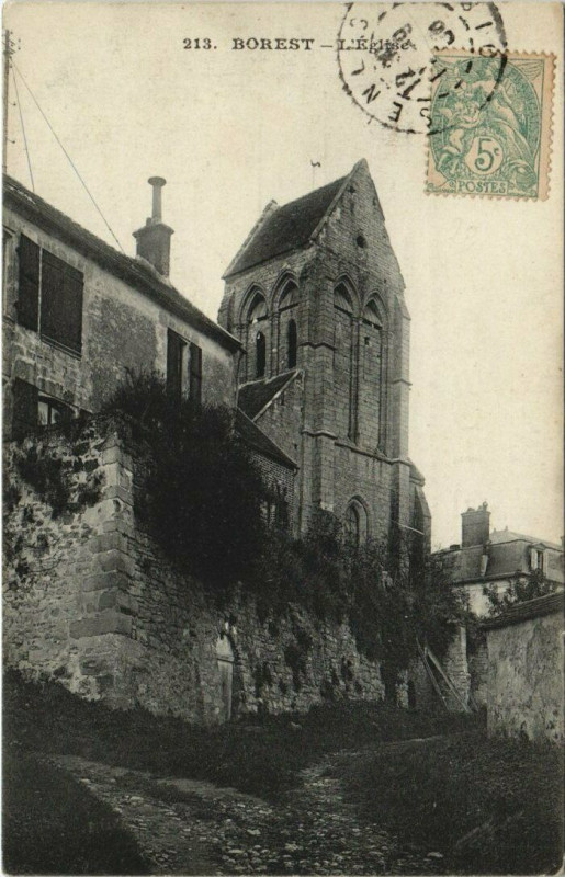 Carte postale ancienne Borest - L'Eglise à Borest