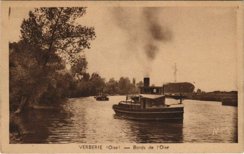 Carte postale ancienne Verberie - Bords de l'Oise à Verberie