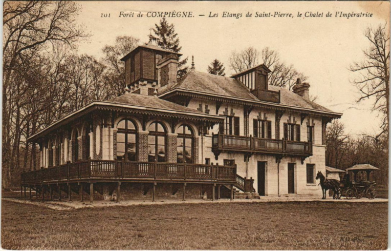 Carte postale ancienne Foret de Compiegne - Les Etangs de Saint-Pierre le Chalet de à Compiègne