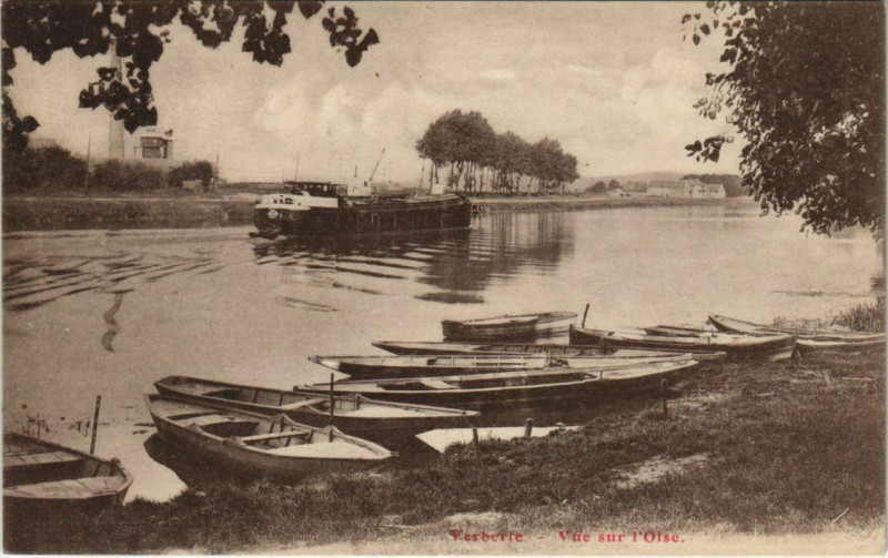 Carte postale ancienne Verberie - Vue sur l'Oise à Verberie