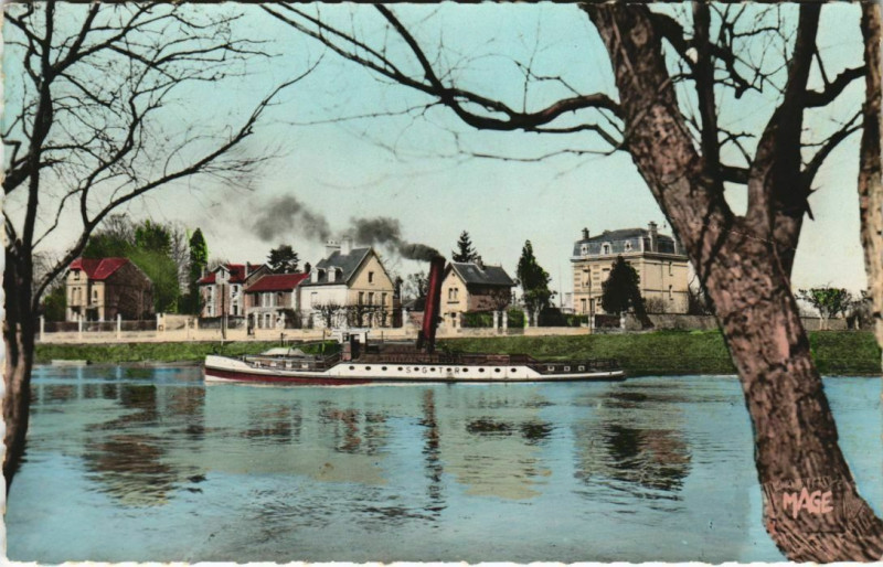 Carte postale ancienne Pont Sainte-Maxence Les bords de l'Oise à Pont-Sainte-Maxence