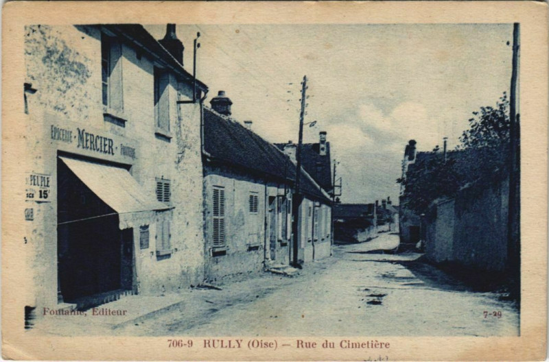 Carte postale ancienne Rully - Rue du Cimetiere à Rully