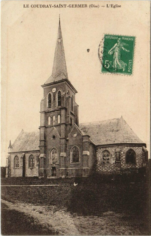Carte postale ancienne Le Coudray-Saint-Germer - L'Eglise au Coudray-Saint-Germer