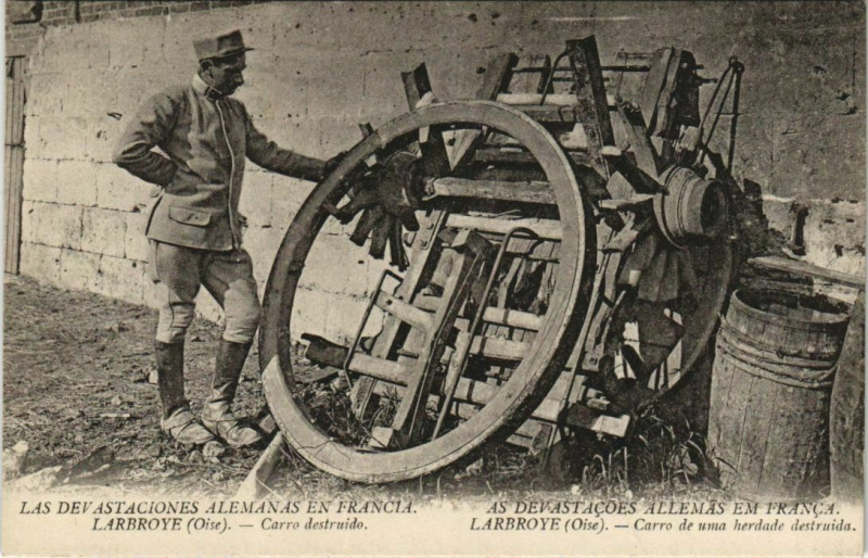 Carte postale ancienne Las Dev AStaciones Alemanas En Francia LarbROYe à Larbroye