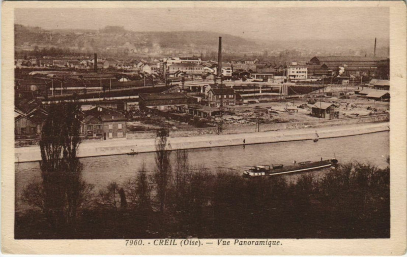 Carte postale ancienne Creil - Vue Panoramique à Creil