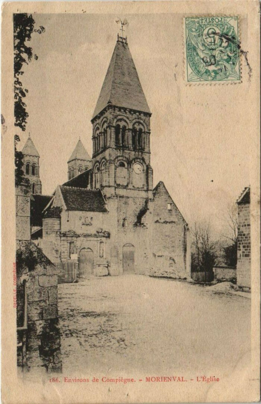 Carte postale ancienne Env. de Compiegne - Morienval-L'EGglise à Compiègne