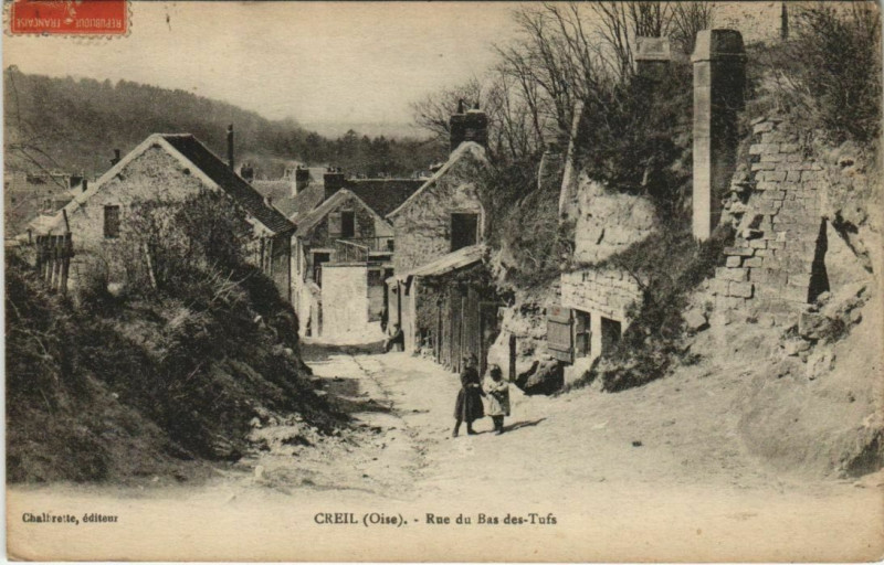 Carte postale ancienne Creil - Rue du Bas des-Tufs à Creil