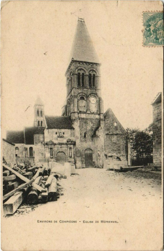 Carte postale ancienne Env. de Compiegne - Eglise de Morienval à Compiègne