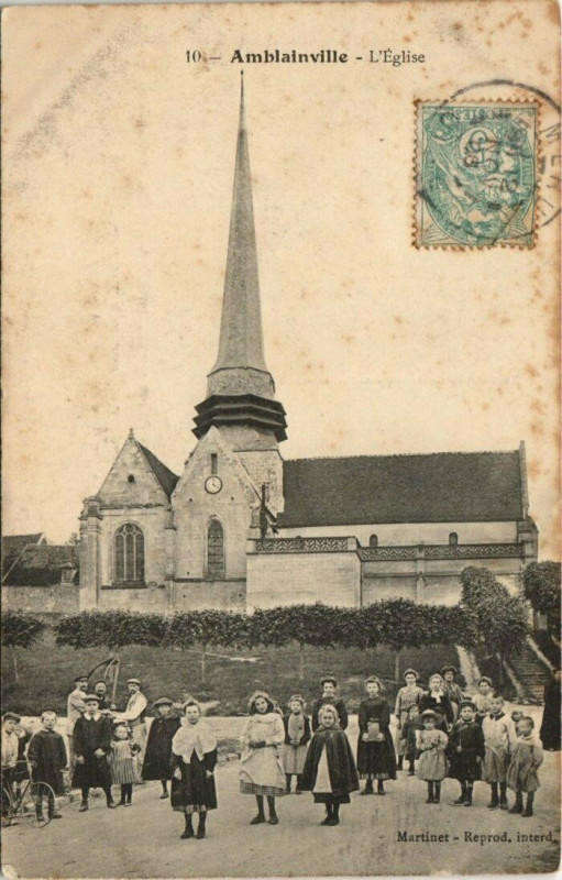 Carte postale ancienne Amblainville - L'Eglise à Amblainville