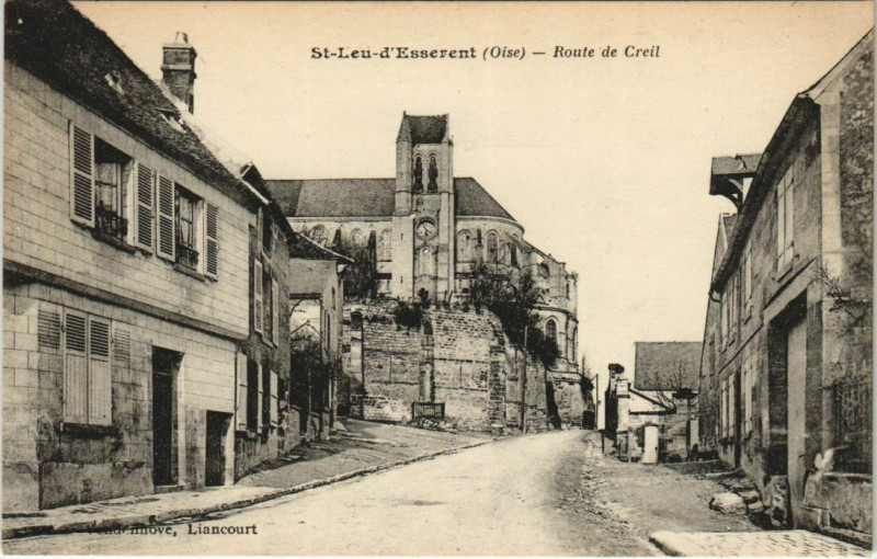 Carte postale ancienne Saint-Leu-d'Esserent - Route de Creil à Saint-Leu-d'Esserent