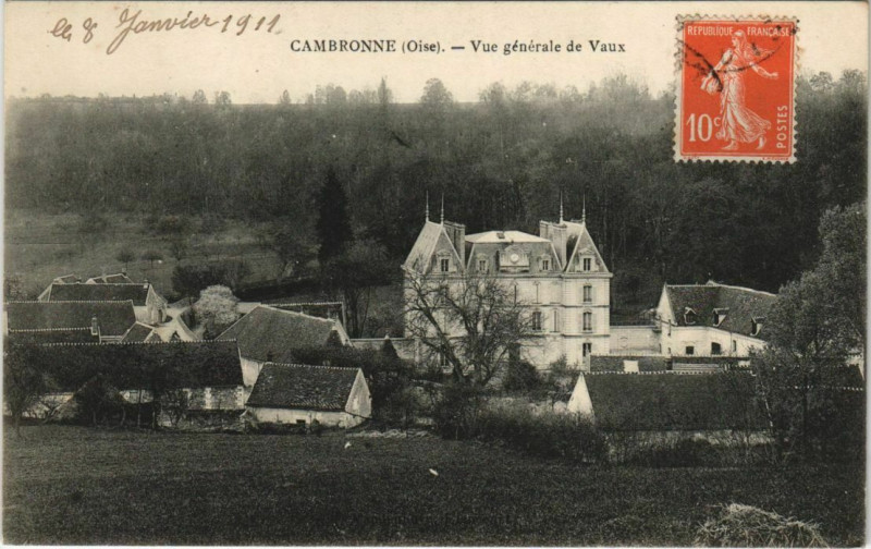 Carte postale ancienne Cambronne - Vue générale de Vaux