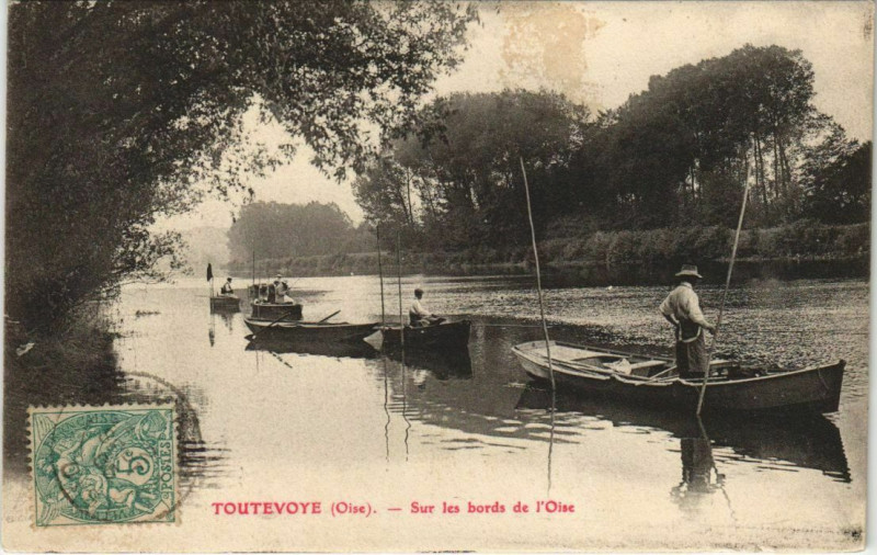Carte postale ancienne Toutevoye - Sur les bords de l'Oise