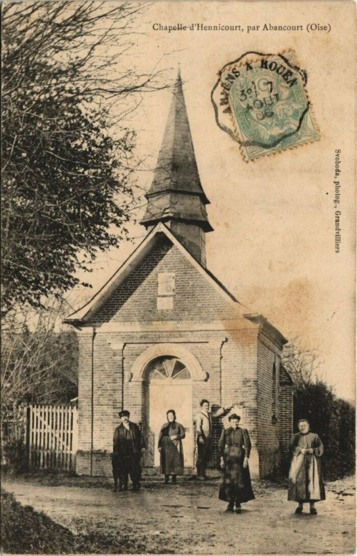 Carte postale ancienne Chapelle d'Hennicourt par Abancourt à Abancourt