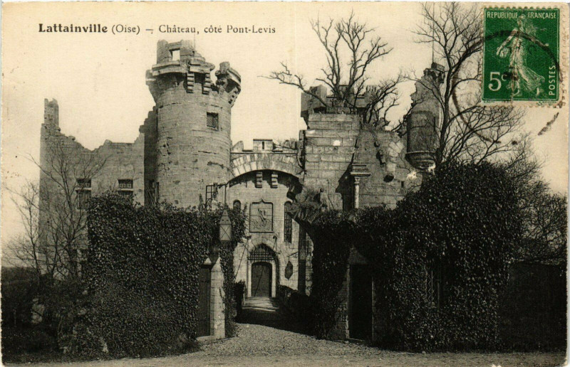 Carte postale ancienne Lattainville Chateau, cote Pont-Levis France à Lattainville