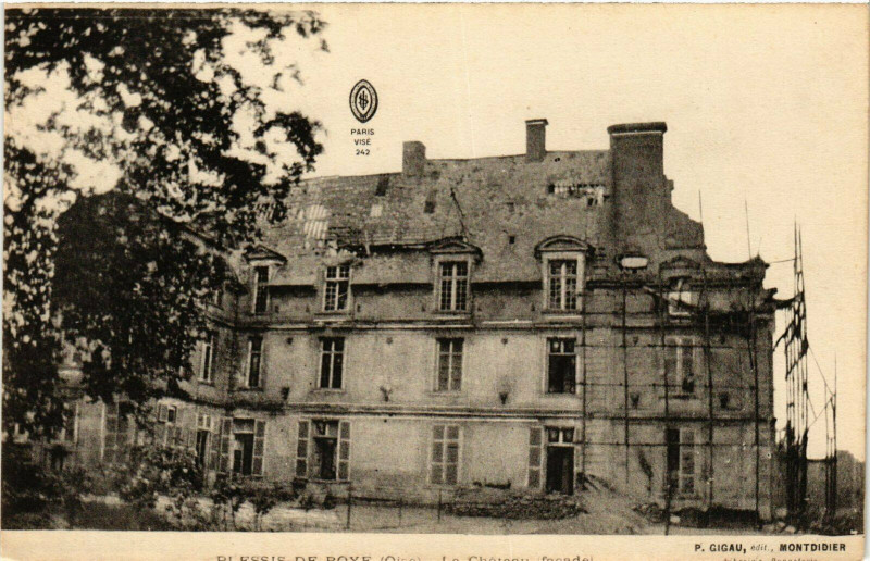 Carte postale ancienne Plessis de Roye Le Chateau France à Plessis-de-Roye