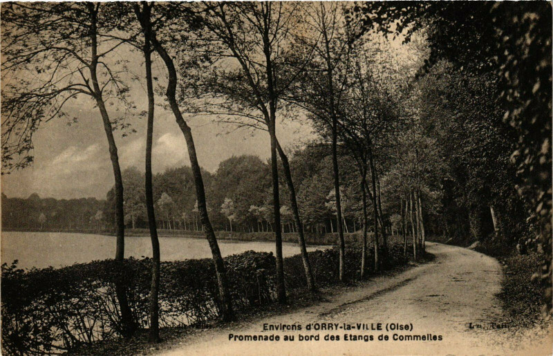 Carte postale ancienne Env.d'Orry la Ville Promenade au bord des Etangs France à Ville