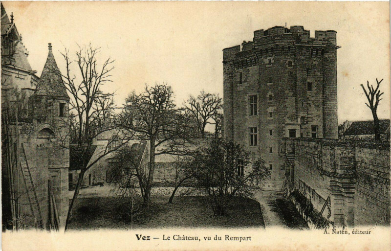 Carte postale ancienne Vez Le Chateau, vu du Rempart France à Vez