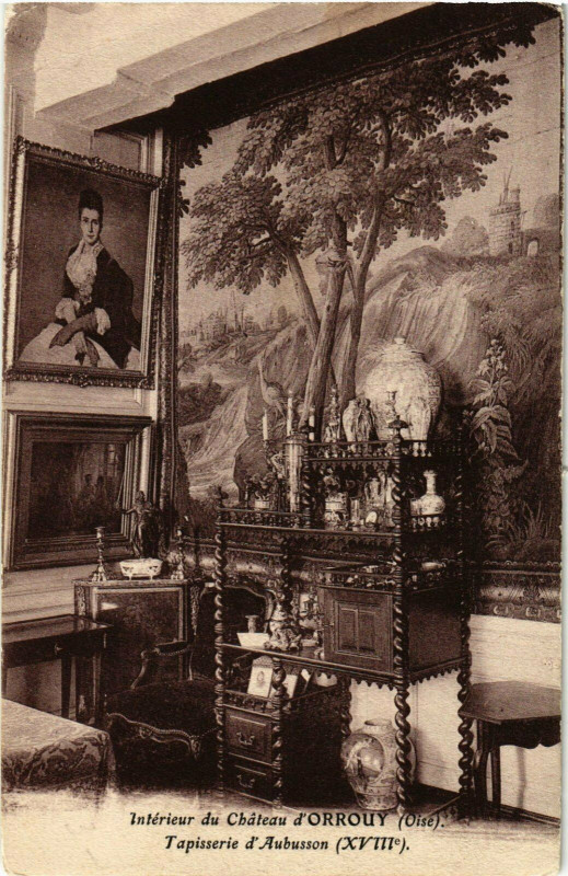 Carte postale ancienne Interieur du Chateau d'Orrouy France à Orrouy