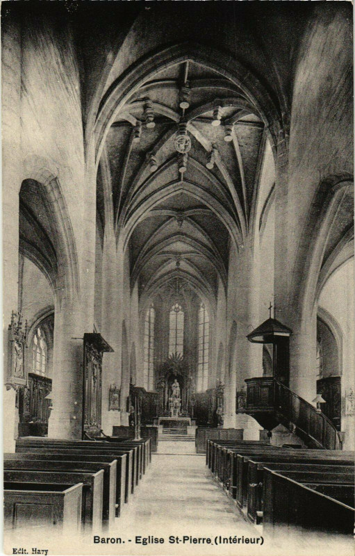 Carte postale ancienne Baron Eglise St.Pierre France à Baron