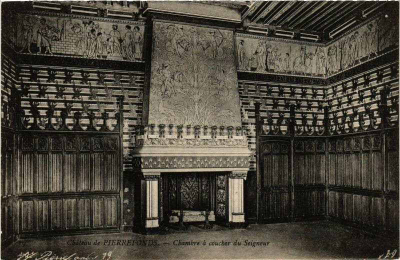 Carte postale ancienne Pierrefonds Chateau-Chambre a coucher du Seigneur France à Pierrefonds