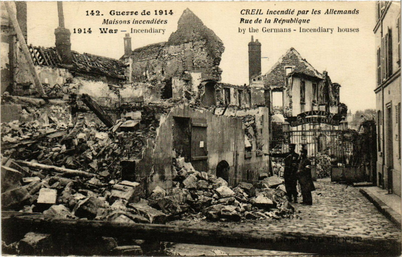 Carte postale ancienne Creil Rue de la Republique France à Creil