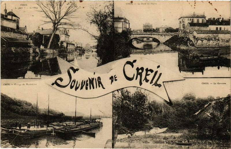 Carte postale ancienne Souvenir de Creil France à Creil
