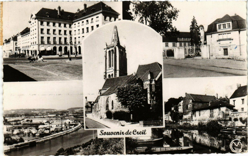 Carte postale ancienne Souvenir de Creil France à Creil