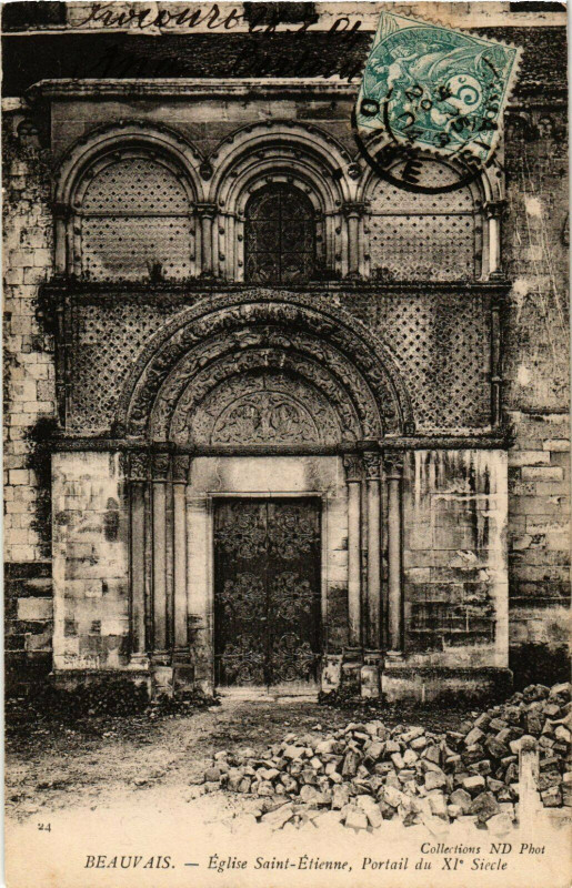 Carte postale ancienne Beauvais Eglise Saint-Etienne France à Beauvais