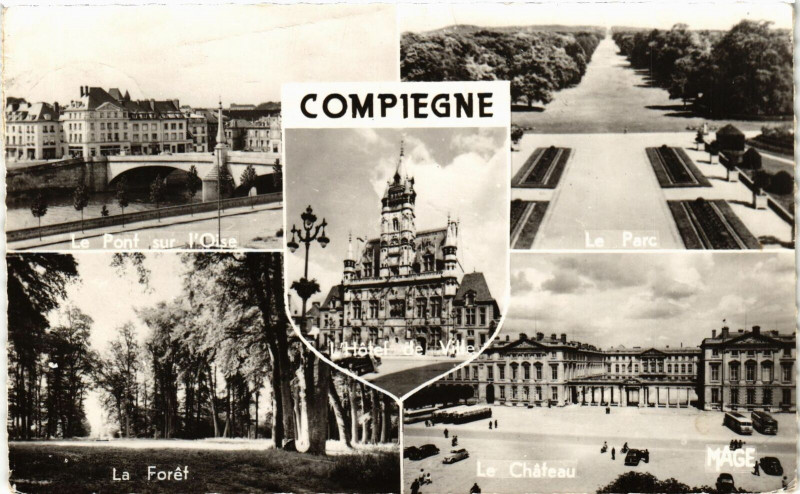 Carte postale ancienne Compiegne Souvenir de Compiegne France à Compiègne