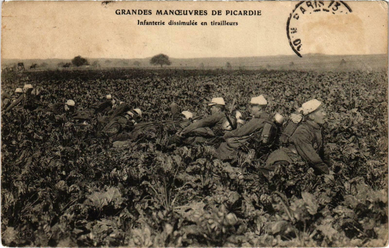 Carte postale ancienne Militaire - Grandes Manoeuvres de Piacerdie Infanterie