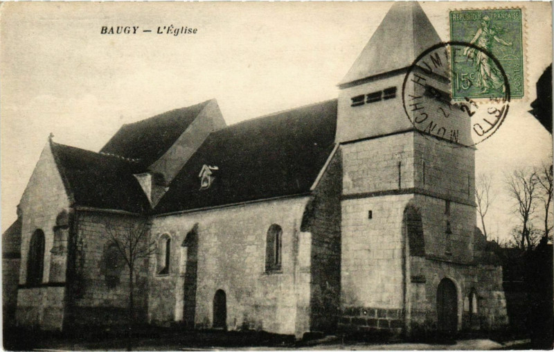 Carte postale ancienne Baugy - L'Eglise à Baugy