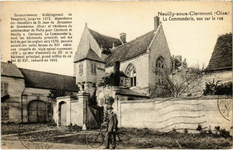 Carte postale ancienne Neuilly-sous-Clermont - La Commanderie - Vue sur la Rue à Neuilly-sous-Clermont
