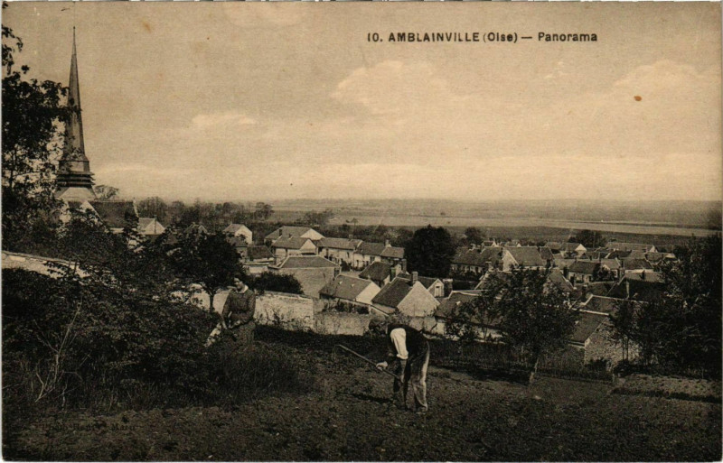 Carte postale ancienne Amblainville - Panorama à Amblainville