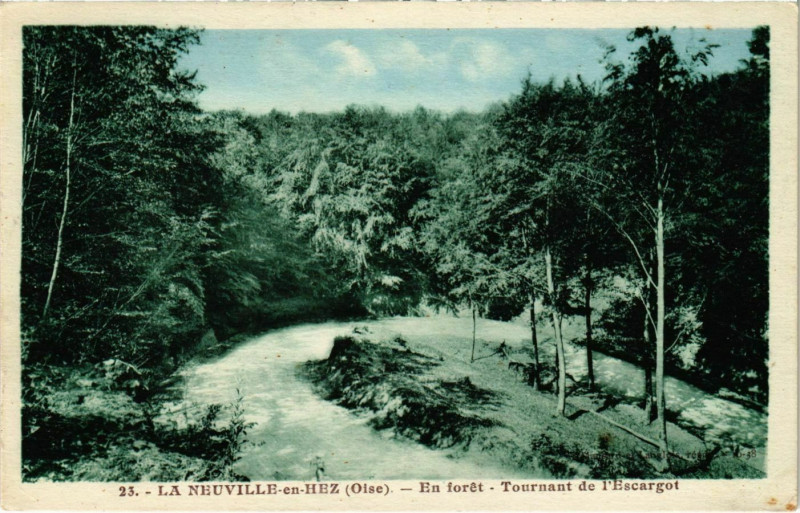 Carte postale ancienne La Neuville-en-Hez - En Foret - Tournant de l'Escargot à La Neuville-en-Hez