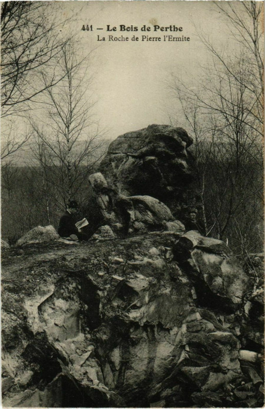 Carte postale ancienne Le Bois de Perthe - La Roche de Pierre l'Ermite