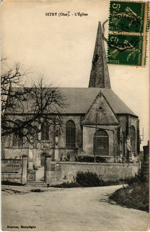 Carte postale ancienne Bitry - L'Eglise à Bitry