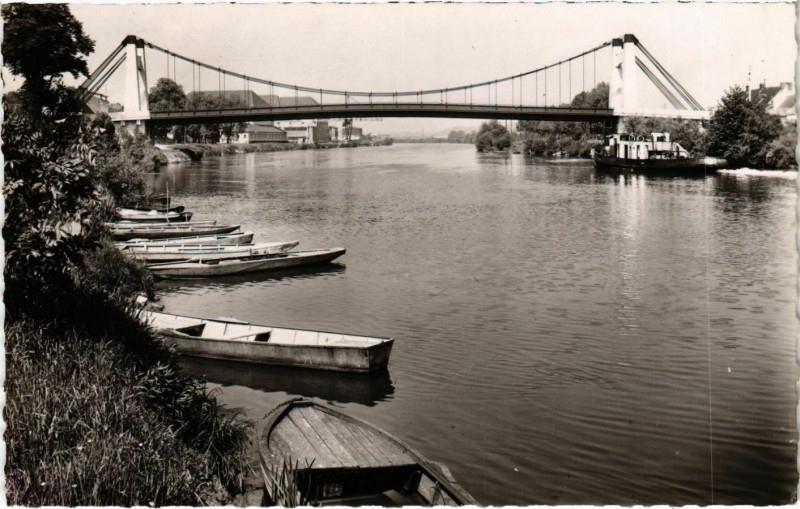 Carte postale ancienne Saint-Leu-d'Esserent - Le Pont sur le Oise à Saint-Leu-d'Esserent