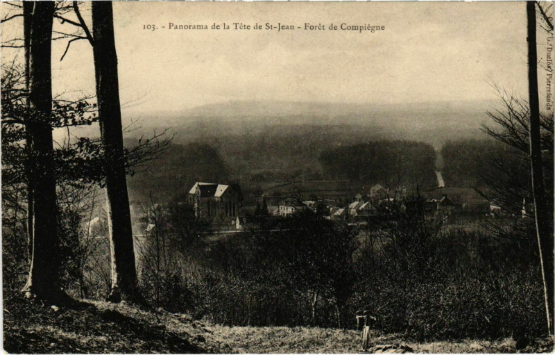 Carte postale ancienne Panorama de la Tete de Saint-Jean - Foret de Compiegne à Compiègne