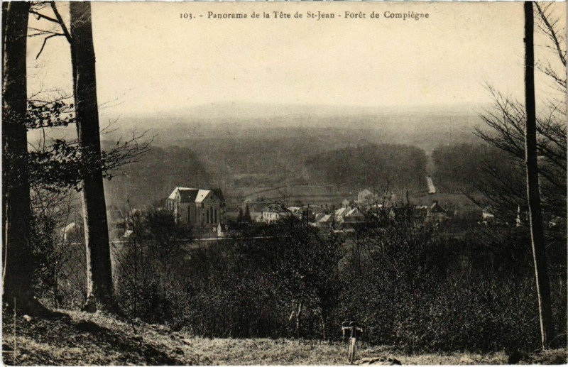 Carte postale ancienne Panorama de la Tete de Saint-Jean - Foret de Compiegne à Compiègne