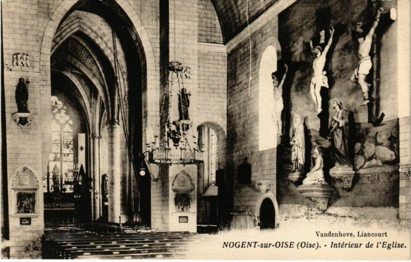 Carte postale ancienne Nogent-sur-Oise - Interieur de l'Eglise à Nogent-sur-Oise